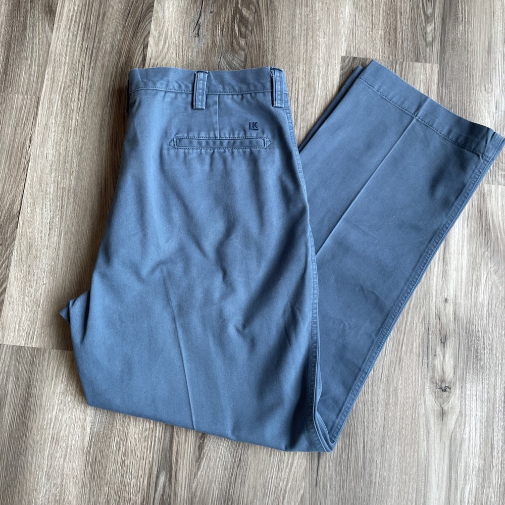 Life Khaki by Haggar Relaxed Straight Blue‎ Chino Pants Mens 38x32 Repreve
